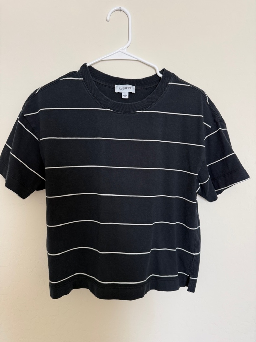 Evereve Black and White Horizontal Stripe Tee